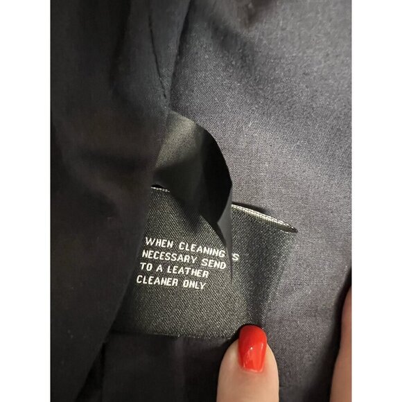 Black Rivet Asymmetrical Moto Leather Jacket~Size Small~Brown Slim Modern Fit - Picture 16 of 17